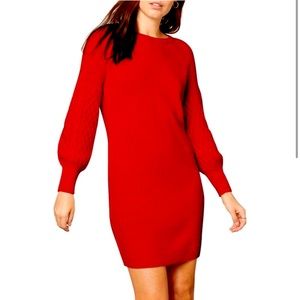 Crimson Red Sweater Dress